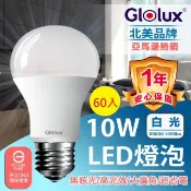 【HOTAI購】【Glolux】團購組合｜10瓦LED燈泡(白光)(60入)