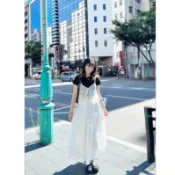 采婕同款౨ৎ疊穿綁帶+芭蕾風蝴蝶結蛋糕大裙擺長裙