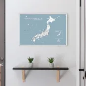 日本地圖-訂製磁吸系列海報-月白灰(生日客製禮物)IKEA留言板款