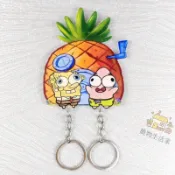 免打孔鑰匙掛鉤 可愛造型掛鉤 海綿寶寶派大星亞克力創意情侶款鑰匙扣卡通可愛房間掛件 情侶鑰匙扣 壁掛鑰匙掛件