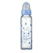 【晴晴百寶盒】KU.KU 酷咕鴨晶亮加厚玻璃奶瓶-240ml 台灣母嬰用品 保母嬰兒用品 寶寶可愛奶瓶 保母考照K139