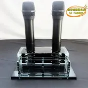 【臺灣現貨】水晶K9座架話筒桌面水晶架麥克風多功能功能話筒無線用品ktv咪唑