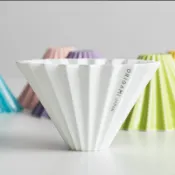 【咖啡配件】日本ORIGAMI摺紙濾杯S號M號手衝咖啡木託陶瓷濾杯V60蛋糕杯kalita