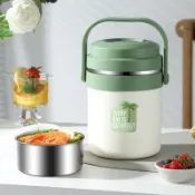 不銹鋼雙層保溫飯盒保溫飯桶食堂提鍋上班族帶飯多層飯菜盒禮品#Hi, 享樂百貨#