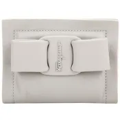 Salvatore Ferragamo Viva Bow 蝴蝶結納帕牛皮卡片夾(淺灰色)