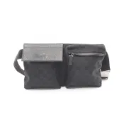 【DOKODEMO】【二手】Gucci GUCCI 腰包/斜背包 GG帆布 28566 黑色帆布/皮革 GG帆布腰包 男女通用 二手 B