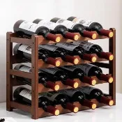【NTR造物家】紅酒架 紅酒瓶架 葡萄酒架 紅酒展示架 玻璃瓶架 萬用架 紅酒收納(4層16瓶 純竹楠竹)