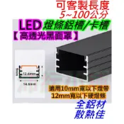 (客製品) U型燈槽黑殼高透光黑罩 5~100公分 LED鋁燈槽 【沛紜小鋪】LED硬燈條鋁槽 LED直角燈槽 鋁卡槽