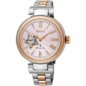 大高雄鐘錶城 seiko SK037 精工錶 Lukia 4R38-01L0KS(SSA818J1) 廣告款雙色燦心鏤空機械腕錶/粉面34mm｜樂天領券現折★全館特惠中★指定刷卡回饋10%