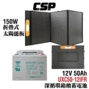 CSP 折疊式太陽能板 150W 深循環50Ah電池 12V50Ah 適用車宿 露營 戶外 地震防災