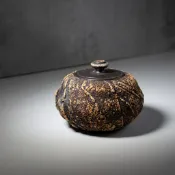台灣現貨隔日配🔥岩礦霞染南瓜茶倉【鹿港春囍堂】程警濠 台灣陶藝家 個人品茗杯 主人杯 茶葉罐 柴燒 志野 獨家特製釉色