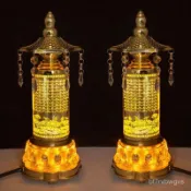 110V LED七彩供佛燈 蓮花燈 神明燈 神桌燈 大悲咒轉經筒佛燈 心經電動轉經輪佛前燈 轉經筒念佛機 PU6R