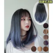 楓幕百貨 現貨在台 韓國新品漸變色挑染整頂式假髮女 空氣劉海長中直假髮女 全頂假髮 捲假髮 仿真假髮