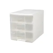 【SHUTER 樹德】面寬25cm沐白A4桌上型三層收納盒-2入(文件櫃 收納櫃 置物櫃 整理櫃 PC1103)