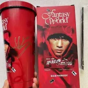 周杰倫親筆簽名范特西不鏽鋼保溫杯親簽保真粉絲收藏禮物送朋友