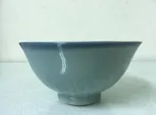WH27336【四十八號老倉庫】全新 早期 台灣 藍釉 菊辦紋 古早碗 飯碗 米糕碗 碗粿碗 12.2cm 完整 1碗價