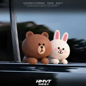 Line friends 可愛熊大 兔兔汽車 機車擦傷裝飾車貼