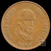 【滿300出貨】 南非2分硬幣角馬1982年22.5mm動 物非洲外國錢幣真幣收藏