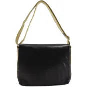 【DOKODEMO】BALLY Trainspotting 單肩包，小牛皮，黑/黃，斜挎/肩包，A4 尺寸，磁扣，男士 [二手]