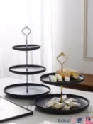 林之舍家居 水果盤 雙層糖果盤零食盤水果盤創意三層現代個性客廳茶幾多層家用點心架 LX 免運開發票