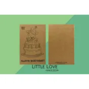 [Little love］小熊生日牛皮單面卡片、生日卡片、明信片、牆面裝飾卡片（1入）