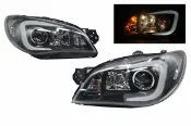 大禾自動車 導光式樣 魚眼 黑底大燈組 適用 SUBARU WRX impreza 硬皮鯊 05-07