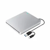 【anra】雙接頭吸入式觸控燒錄光碟機(支援Type-C USB3.0 保固6個月 外接式 可燒錄CD DVD)