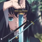 蝴蝶忍 鬼滅之刃刀 鬼滅之刃COS 日輪刀 道具刀 鬼滅之刃日輪刀COS動漫刀霞柱時透無一郎金屬武器道具未開刃 4d7