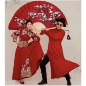 《囍事多》婚禮用品 大紅扇子 超大扇子 結婚迎娶丟扇 古裝拍攝道具 現貨
