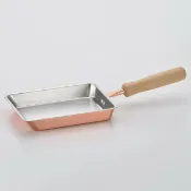 左東精品代購 日本代購 日本製 千歲 CS-025 純銅 玉子燒鍋 12x18cm 木柄 木把 銅鍋 平底鍋 蛋捲鍋 煎蛋鍋