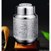 🔥臺灣出貨 錫茶葉罐 中號 梅蘭竹菊 茶具 錫罐 大號 小號 馬來西亞 復古風 墨香閣 茶葉收納罐 錫製茶倉 保鮮罐 送