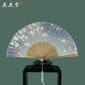 協貿國際日用品生活1館 木木夕扇子折扇女式中國風古風古典折扇工藝扇櫻花折疊小扇子