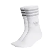 adidas 襪子 Glitter 男女款 白 金蔥 兩雙入 白 中筒襪 愛迪達 三葉草 【ACS】 HC9561