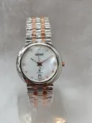 【幸福媽咪】 ORIENT 日本 東方錶 公司貨 珍珠貝面腕錶-銀x玫瑰金/35mm 男錶 HT72X41