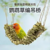 🔥熱銷🔥 鸚鵡草編吊橋 鸚鵡吊床秋千 鳥窩鳥巢 鳥籠裝飾 鳥用品 鳥玩具 造景草墊