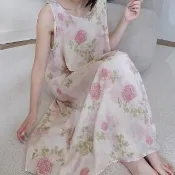 【K.W.】韓國空運輕棉麻挑逗人妻高品質免穿搭洋裝(小香風/輕量涼感/洋裝/休閒/日系/通勤/渡假)