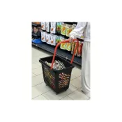 (店+)含稅免運 買菜車/購物車/推車/戶外推車 商場超市購物籃拉桿籃加厚大號塑料購物筐便利店帶輪拖籃小推車