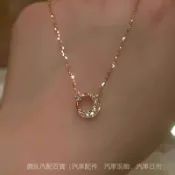 ✨可開發票 爆款#新款星月項鏈飾品女輕奢小衆高級感日月星辰弔墜鎖骨鏈送女友禮物#免運費