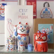 目焦❗️現貨 日本正版 Marie Assénat聯名 俄羅斯娃娃 一千乃 招財貓 狗 收藏 擺飾 法國插畫家 日本製