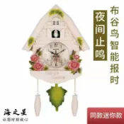 轉機商店 【歐式復古報時】布穀鳥咕咕鐘 掛鐘 壁掛鐘 裝飾鐘 靜音石英鐘 客廳裝飾 創意時鐘 整點報時 木質外殼 北歐鄉村風 居家擺設