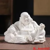 【小七嚴選】德化白瓷大肚彌勒佛笑佛擺件陶瓷招財佛像供奉瓷器家居客廳擺設品