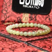 原礦天然多寶和闐玉手珠 6mm 和田玉 三色青玉 半透光 手串設計