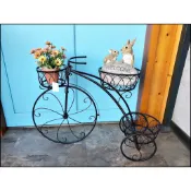 花架 鐵製 黑色 落地 腳踏車 仿舊 鐵藝 三輪車 戶外 花台 盆栽架 園藝 開店婚禮佈置陳列架【歐舍傢居】