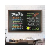 (店+)幕辭精品 鐵刀木框掛式小黑板商用可擦酒吧咖啡餐飲店菜單寫字展示墻板 129