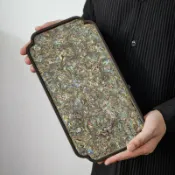全球選品1館 生活百貨 大漆電木螺細長方形托盤家用幹泡茶盤琺琅彩隔熱墊漆器輕奢小茶臺