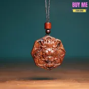 和購大賣場 【雷擊棗木】青龍太極吊墜 護身符 八卦牌 平安無事牌 辟邪令牌 天然雷焦木 手工雕刻 道家法器 隨身守護 男女款