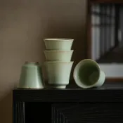 全球選品1館 生活百貨 念雲居茶杯仿汝窯仿宋花口品茗杯家用功夫茶具喝茶單杯陶瓷主人杯