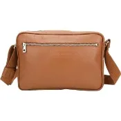 【LONGCHAMP】Le Foulonne M 荔紋牛皮郵差包(棕色/30CM 巴黎精品 相機包)
