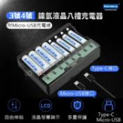 攝彩@佳美能3號4號-液晶八槽充電器 Kamera 鎳氫充電器 C8 LCD液晶高清顯示 電池充電器 八槽USB充【全壘打★APP下單 跨店最高20%點數回饋!!】