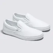 【VANS】官方旗艦 Classic Slip-On 全白色滑板鞋/休閒鞋 小白鞋